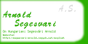 arnold segesvari business card