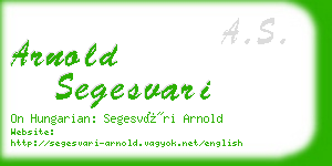 arnold segesvari business card